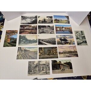 Vintage Post Cards From Random Locations In US 16 Pcs Some Blank Some Used 1900s